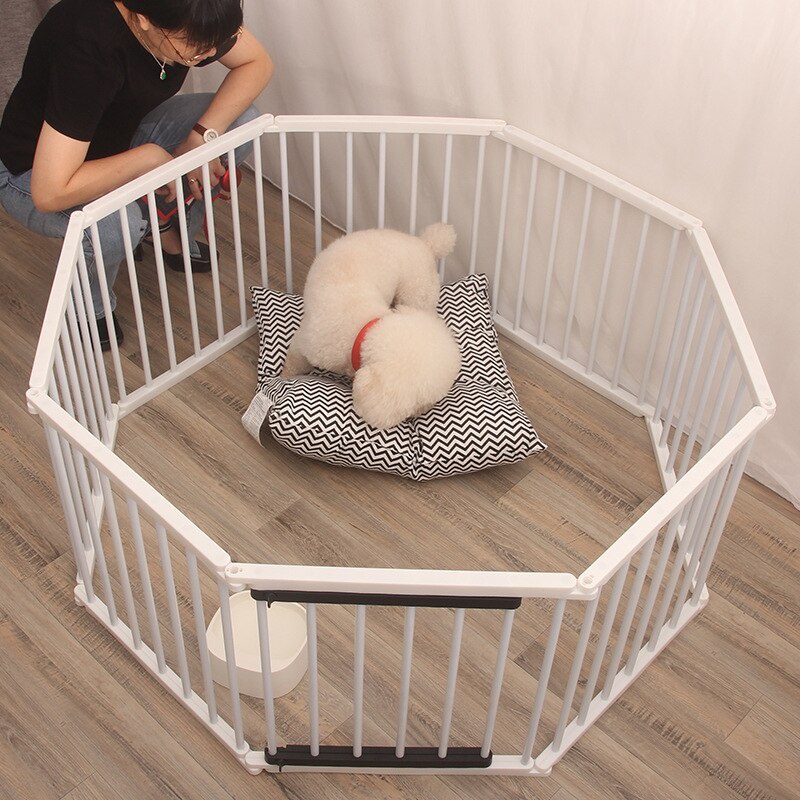 TobyShop Pet Fence Octagonal Cage Indoor Small Fold DIY Dog Gate Cages ...