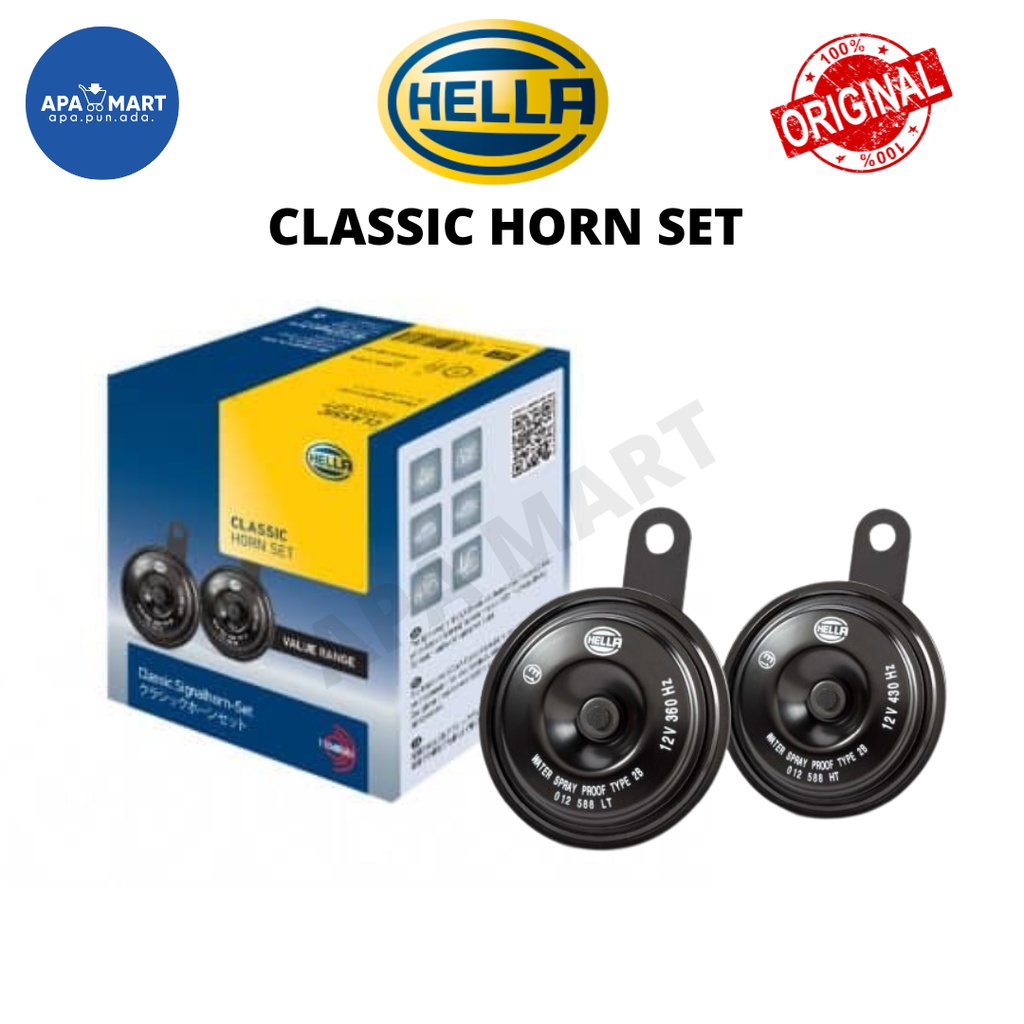 Genuine Hella Classic Disc Horn Value Range Car Twin Horn Set 12V 3AM