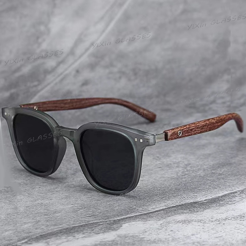 Classic Imitation Wood Grain Square Sunglasses For Men And Women Fashion Retro Wood Like Grain 9184