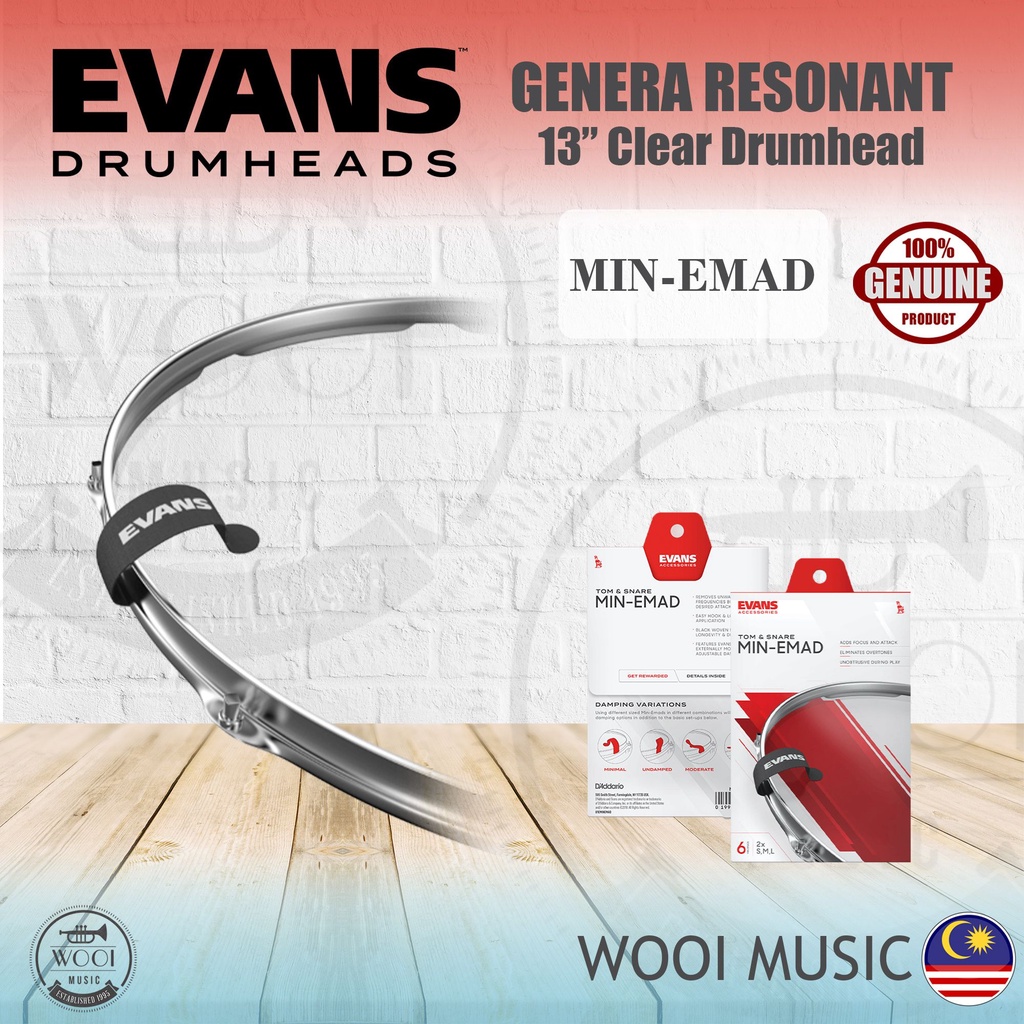 Evans MINEMAD Sordina Per Tom E Rullante - Pacco Da 6 Pezzi - Foto 4