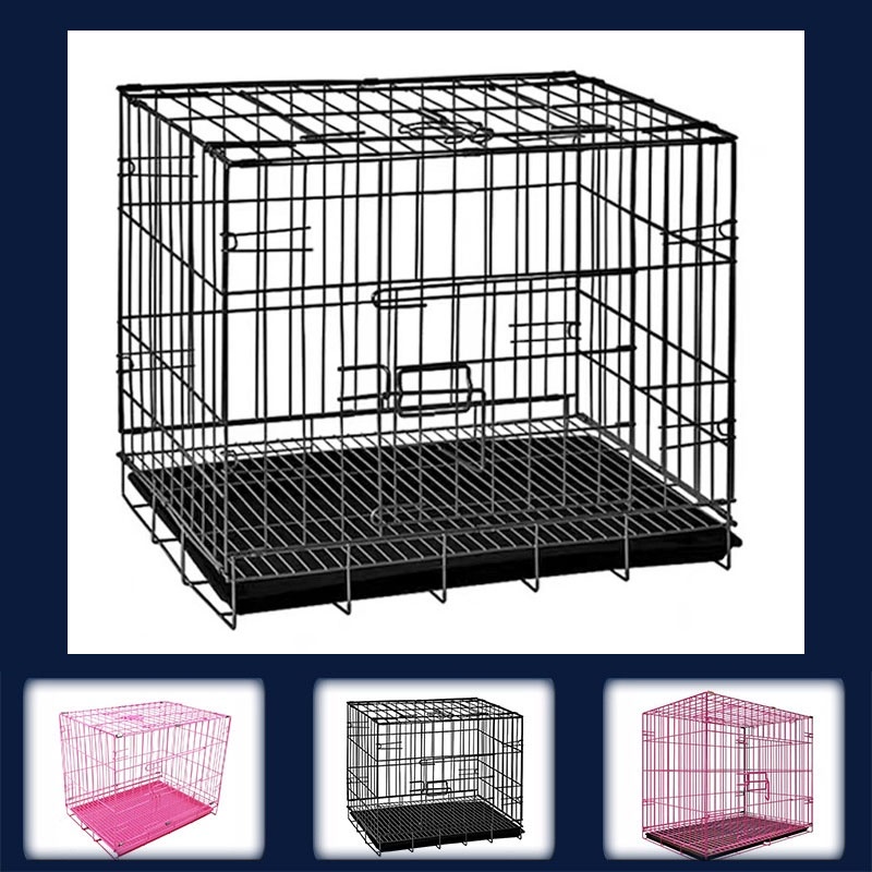 Dog Cage Pet Cage Cat Cage Foldable Bold Iron Cage Small and MediumSized Dogs with Toilet