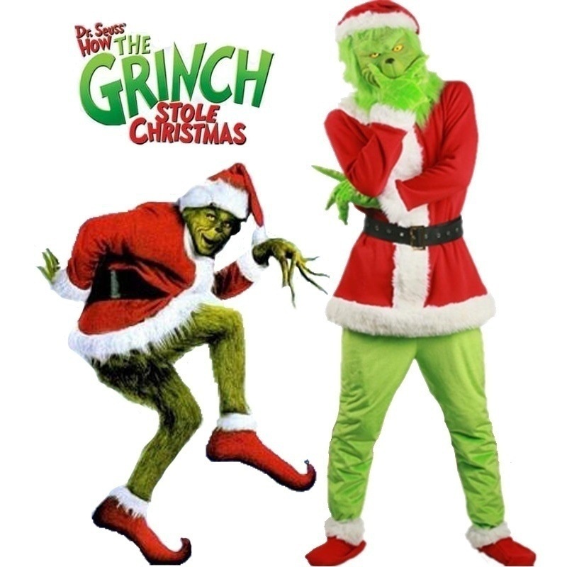 Christmas Off-the-shelf Cosplay Costumes Santa Grinch Green Hairy ...