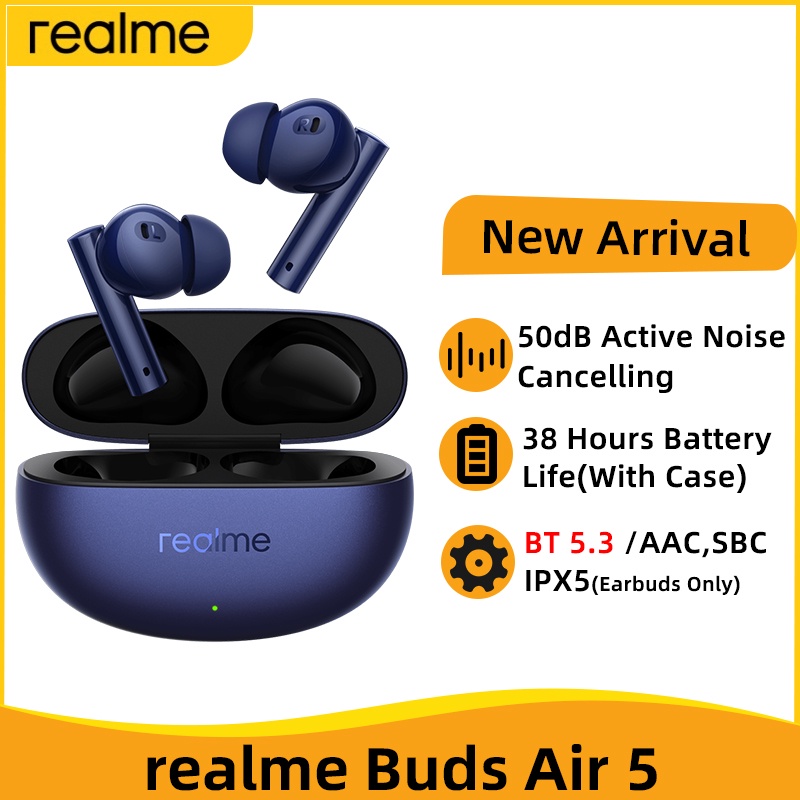 realme buds Air 5 TWS Earphone 50dB Active Noise Cancelling True