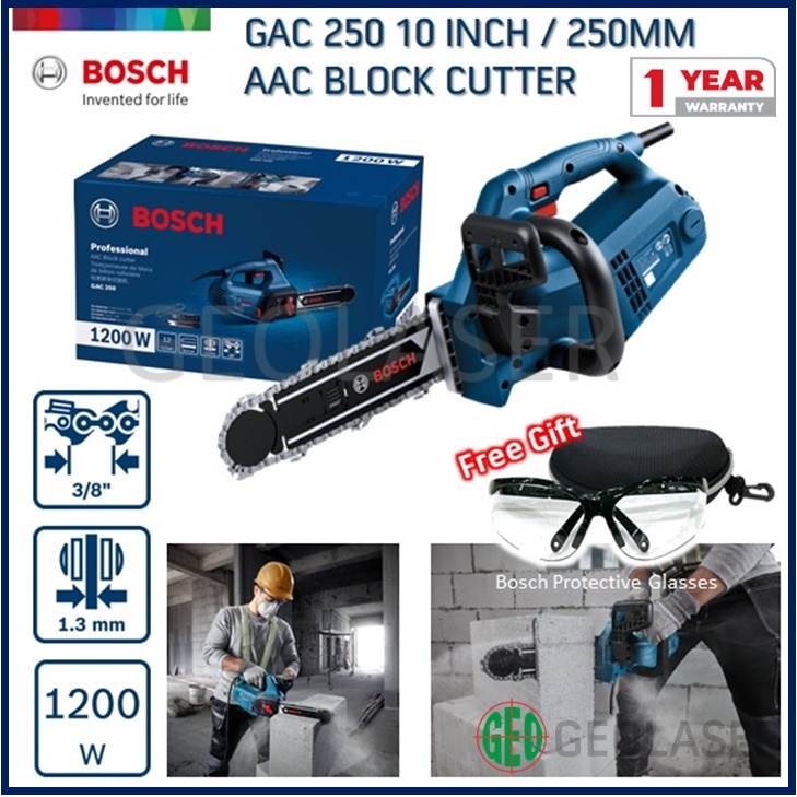 BOSCH GAC 250 PROFESSIONAL AAC BLOCK CUTTER CHAINSAW 06012B60L0 ...