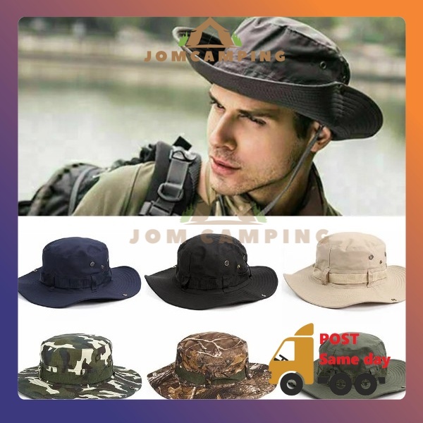 Topi Hutan Luar Topi Camping Hiking Topi Matahari Topi Tentera Boonie ...