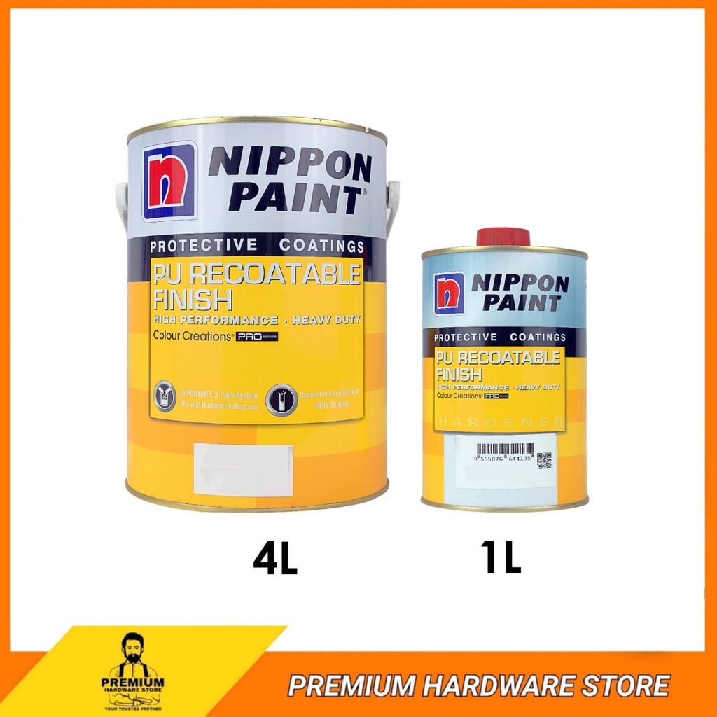 NIPPON PAINT PU Recoatable Finish Gloss 5L Interior Exterior Epoxy ...