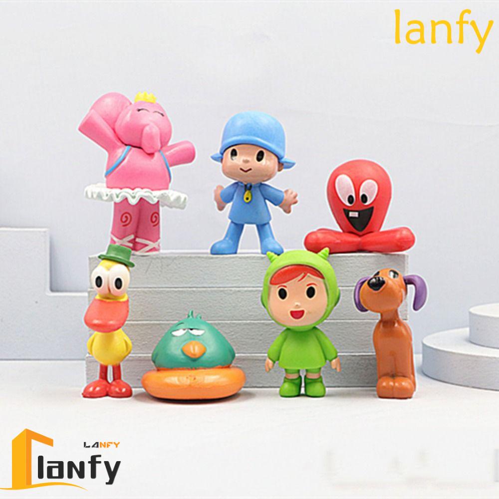 LANFY 7pcs/set POCOYO Anime Action Figure, Model Toy Elephant POCOYO