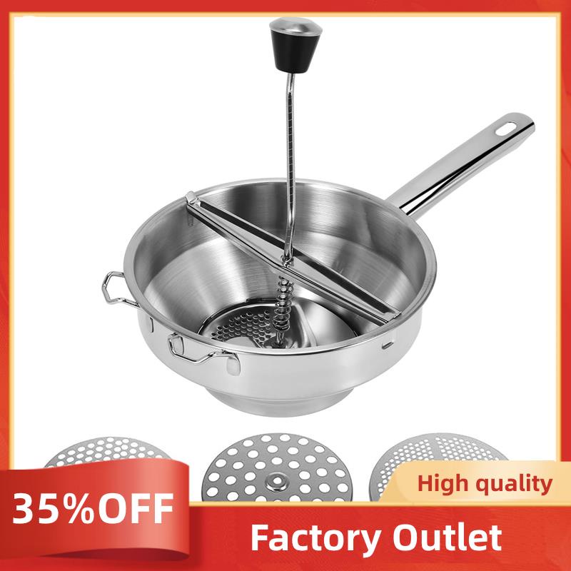 Rotary Food Mill Potato Ricer with 3 Interchangeable Disks, Great for