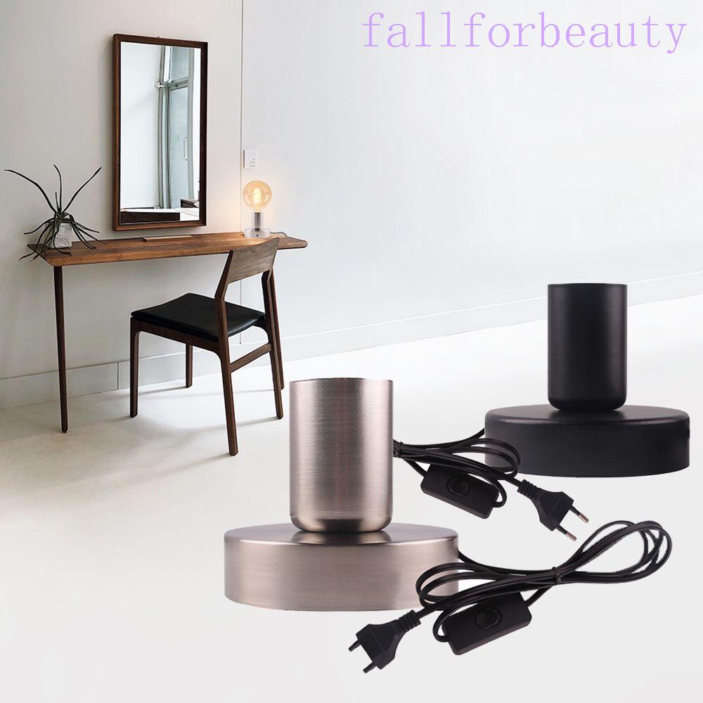 FALLFORBEAUTY Lamp Holders Creative Simple with Switch and Wire Metal