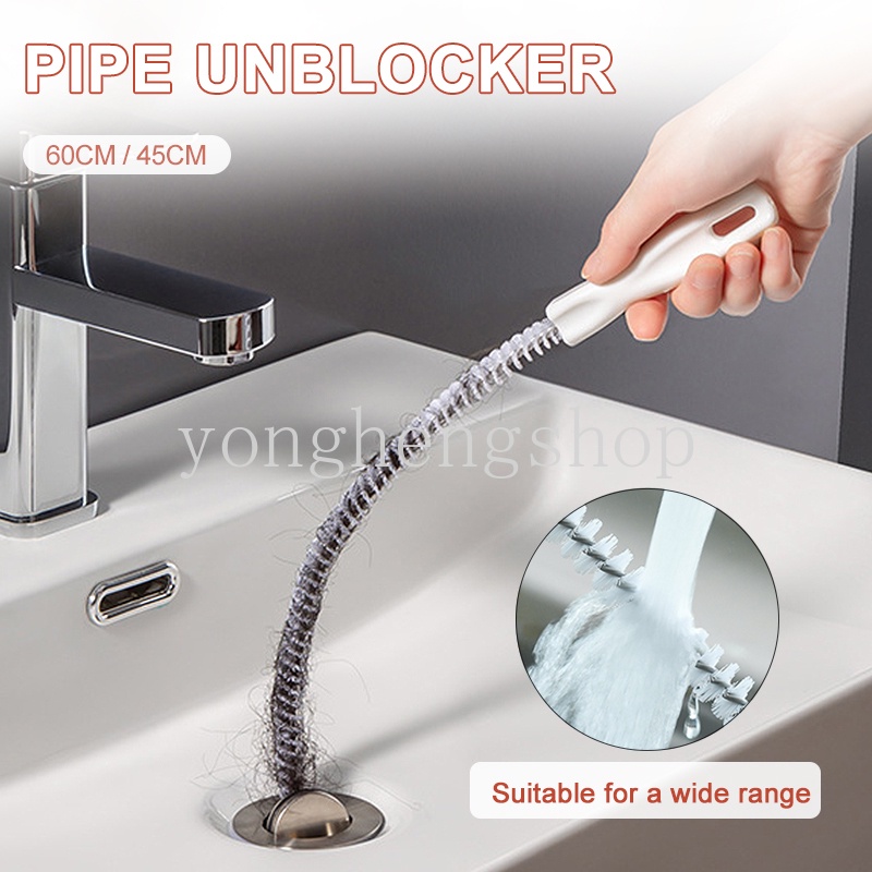 45/60cm Pipe Dredging Brush Sink Drain Cleaner Sewer Unclogging Tools ...