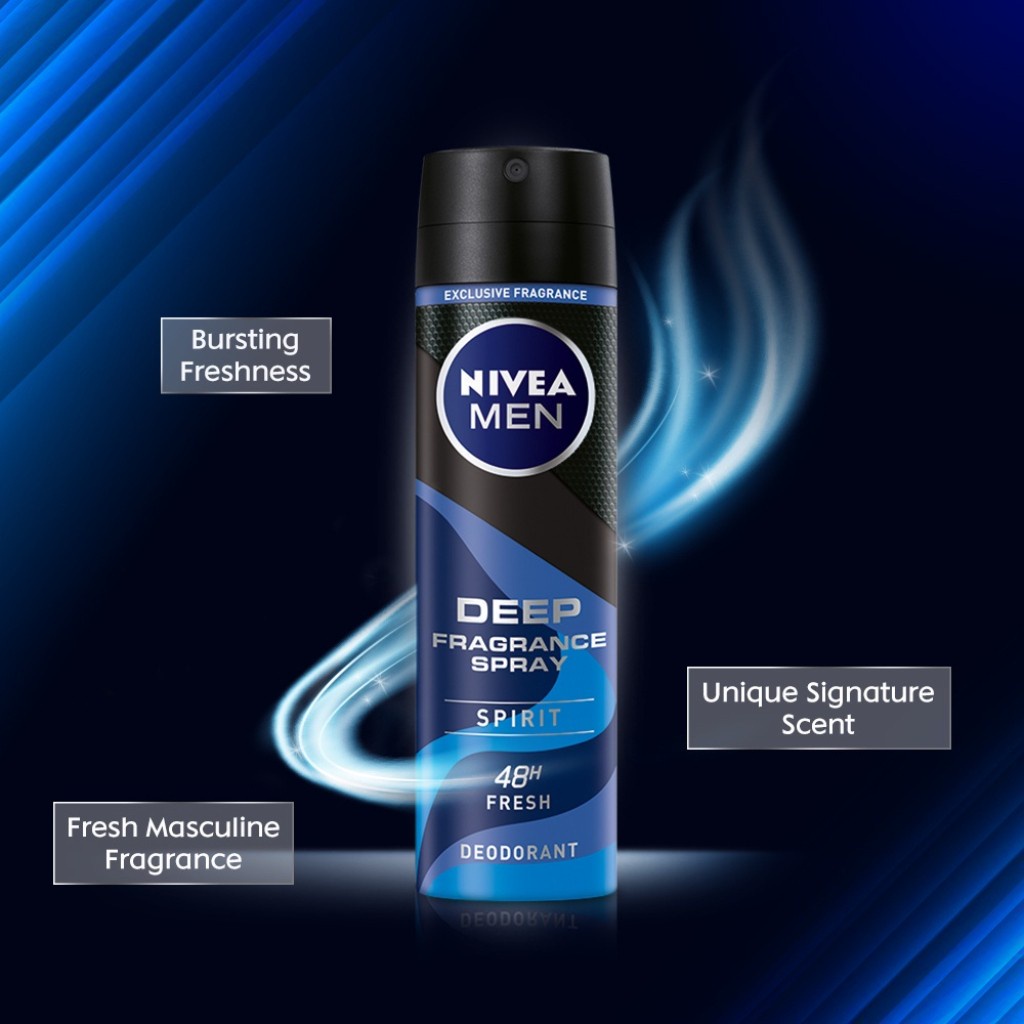 Nivea Men Deep Fragrance Spirit Deodorant Spray (150ml) | Shopee Malaysia