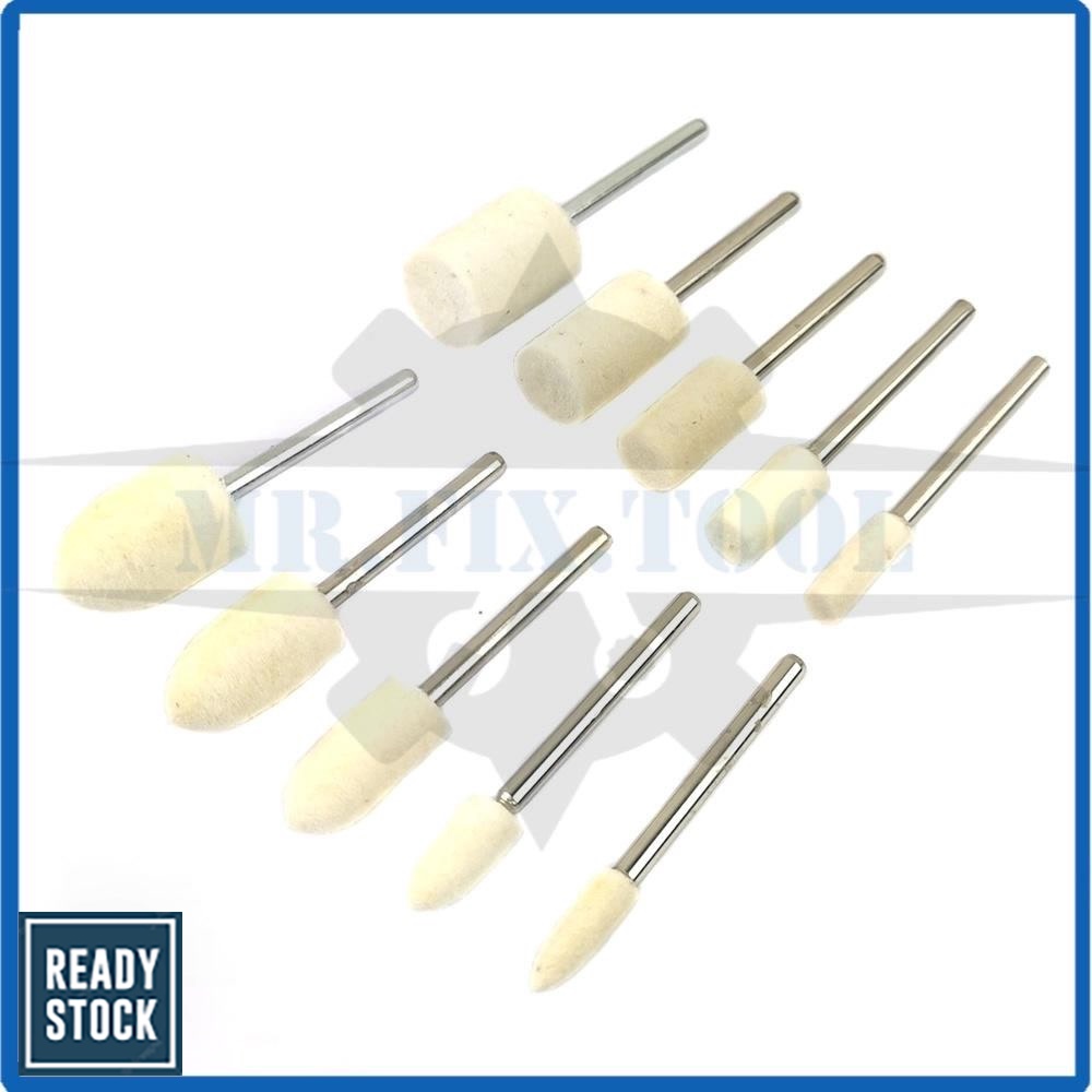 1pcs 3mm Wool Felt Burr Grinding Head Grinder Burr Abrasive Polishing Porting For Rotary Tool