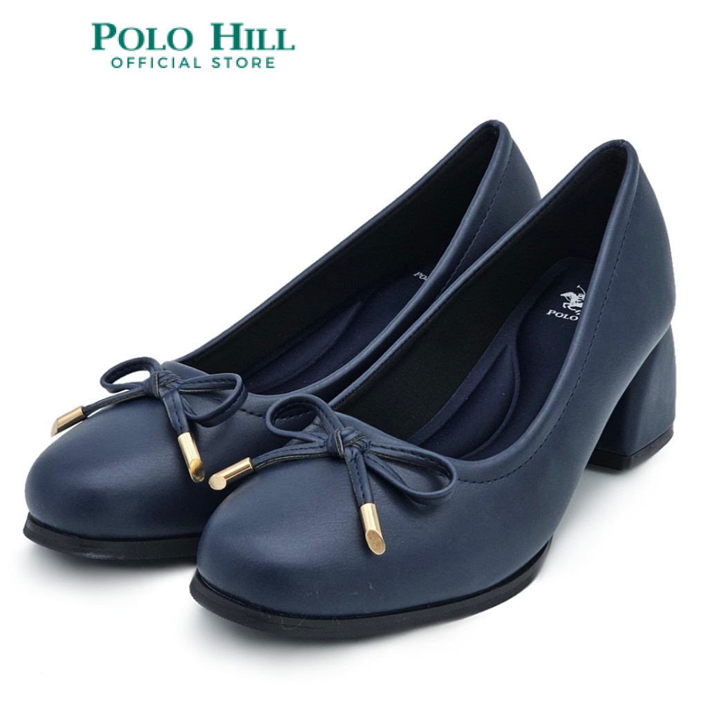POLO HILL Ladies Rounded Square Toe Bow Knot Block Heels PLSH-LS5230 ...