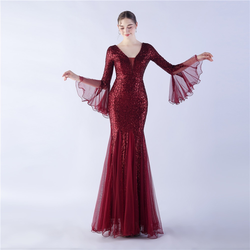 Evening Dress Women Cocktail Elegant Annual Meeting Long Fishtail Sexy Dress main image 0