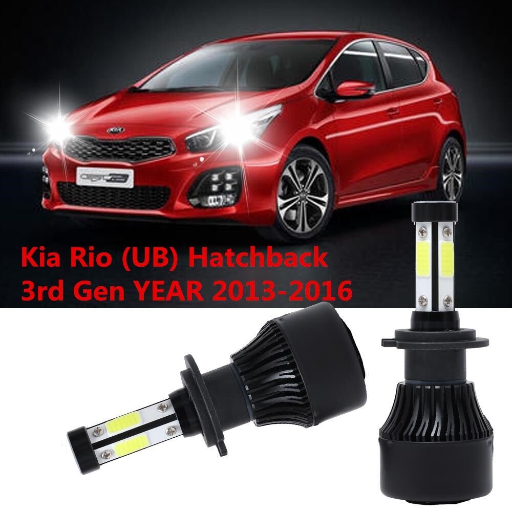 2PC 4Side H7 6000K LED Headlight Conversion Bulbs Kit for Kia Rio (UB ...