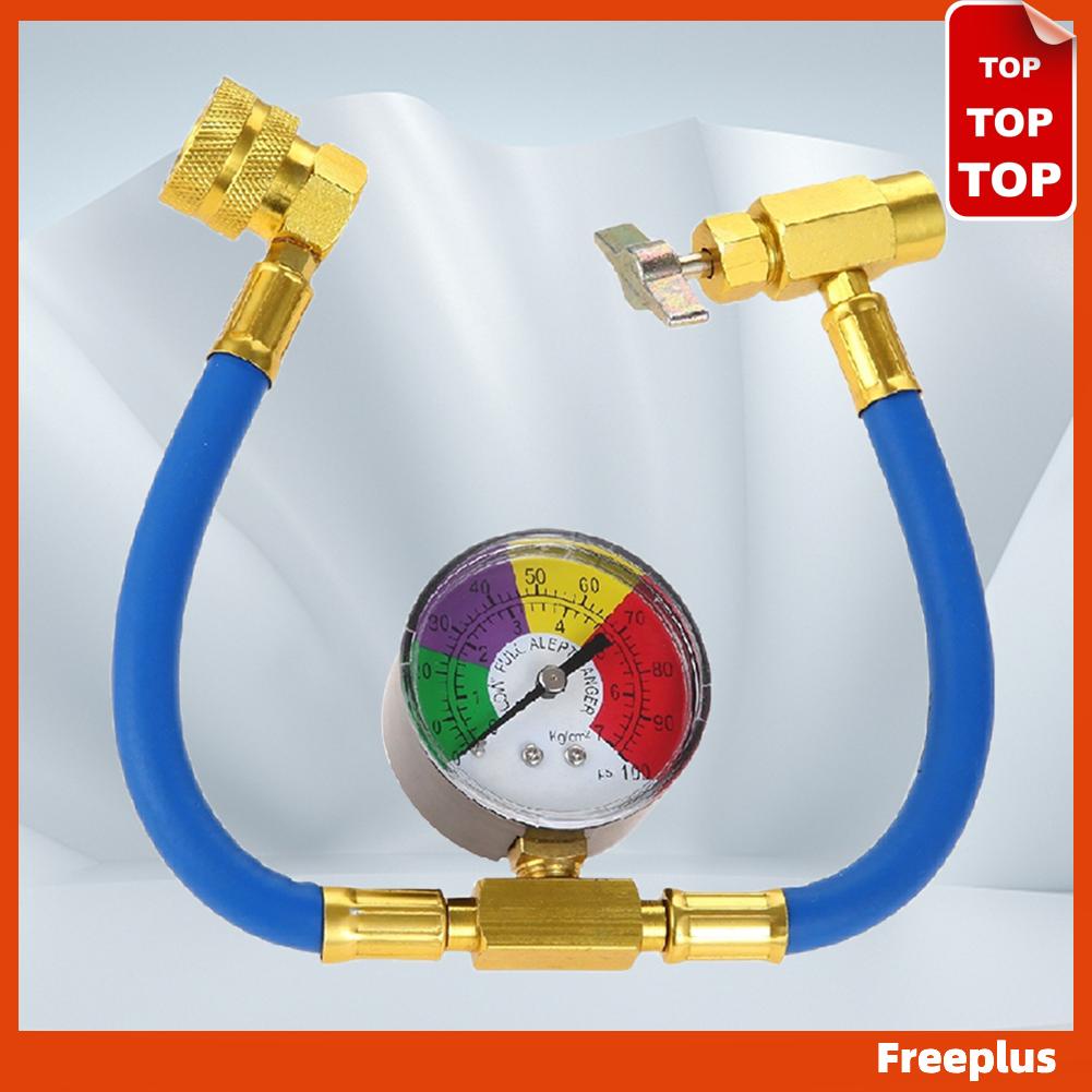 [freeplus.my] R134A Air Conditioner Gas Cooler with Measuring Gauge Refrigerant Charging Hose