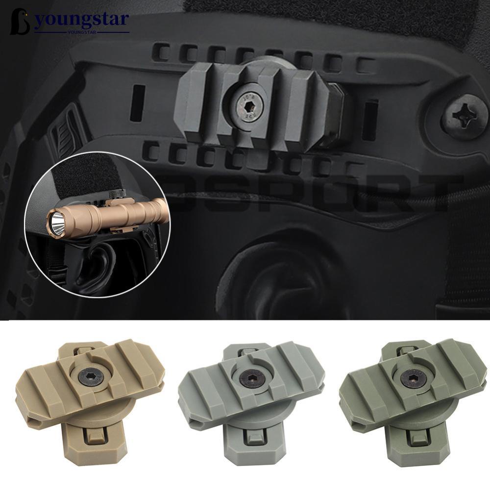 YOUNGSTAR 2Pcs Tactical Helmet Side Rail Mount Adapter 360 Degree ...