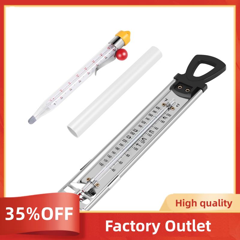 2Pcs Candy Thermometer Stainless Steel Candy Thermometer Jam Glass