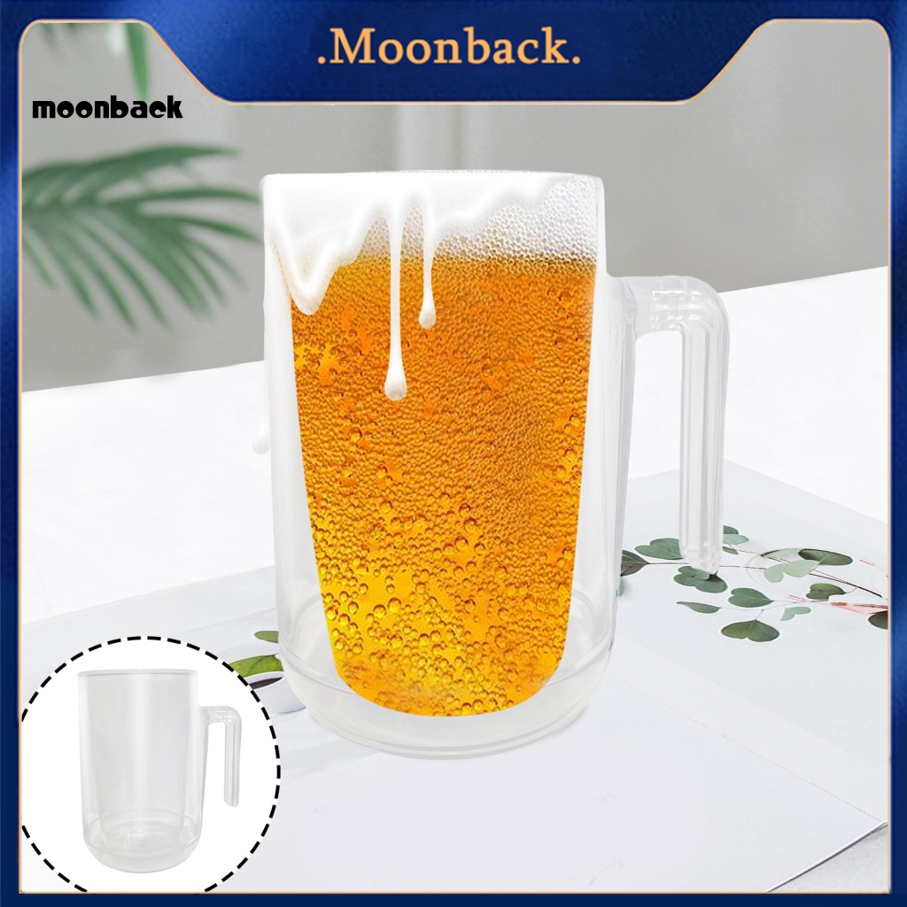 Moon Ice Cold Beer Glass Refrigerated Beer Glass Frosty Beer Mug with