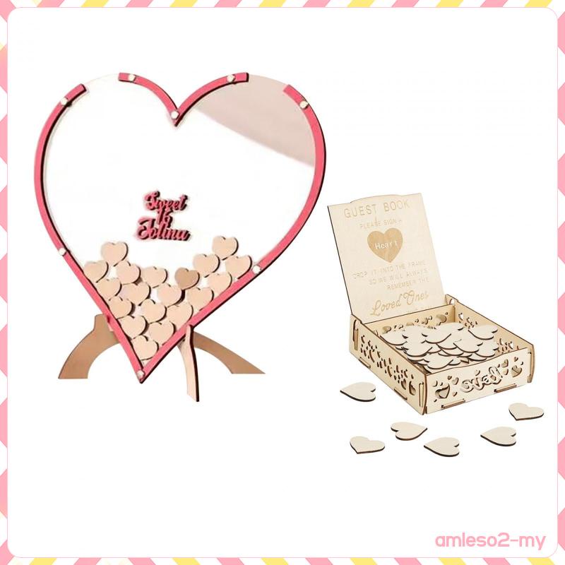[AmlesofaMY] Wedding Guest Book Sign/ Hearted Guest Book Frame/ Boho