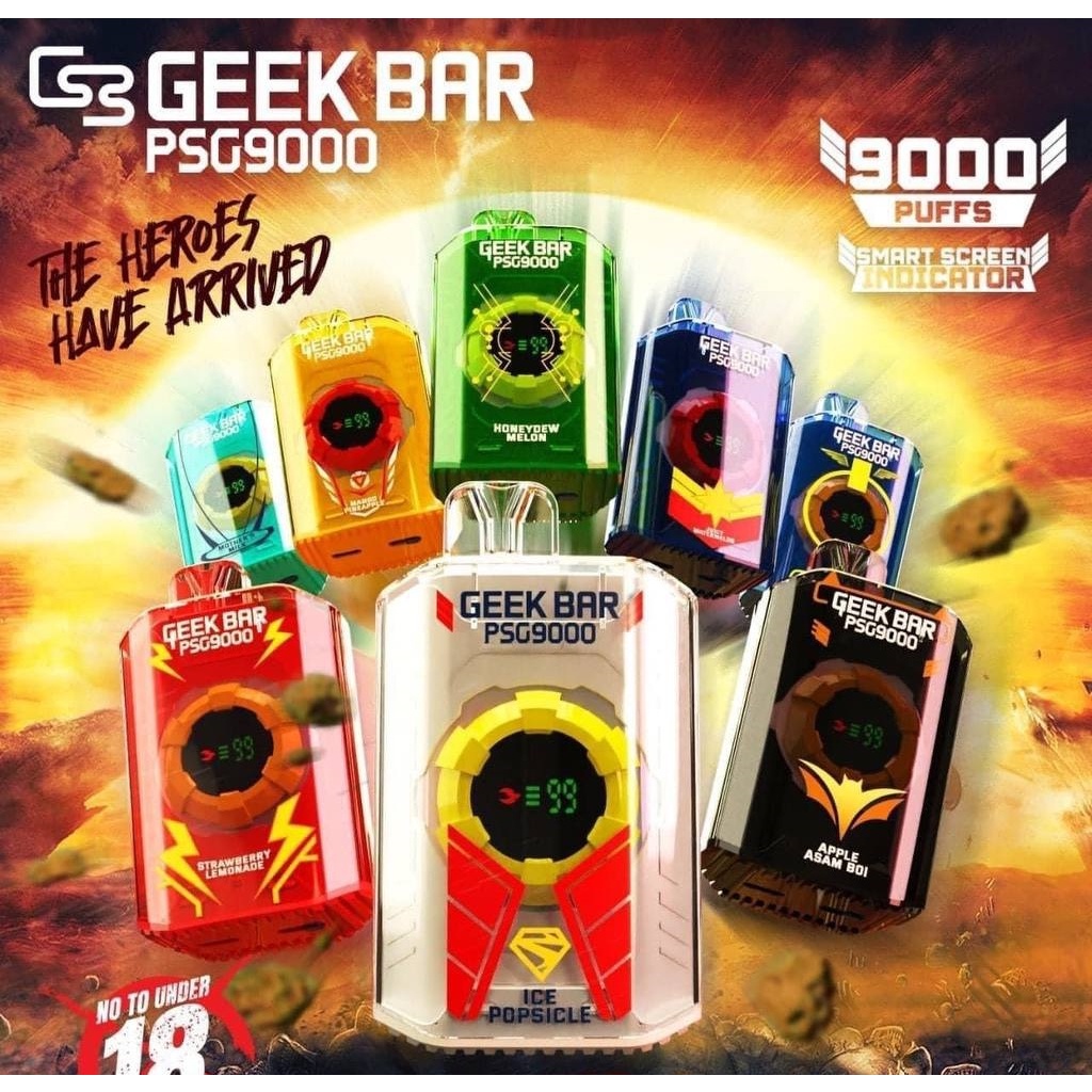 GEEKBAR PSG 9000 Smart Screen - 18 Colors Choose Rechargeable Device ...