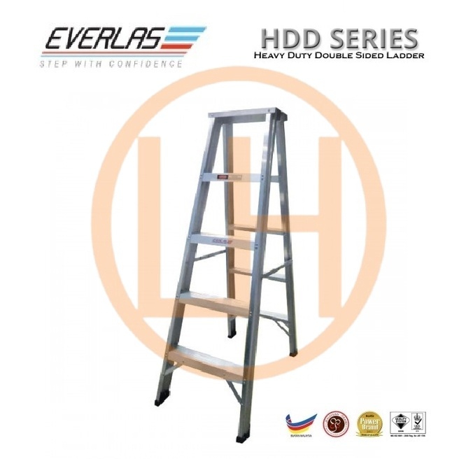 Everlas HDDS Series Heavy Duty Double Sided Ladder 5 - 16 steps ...