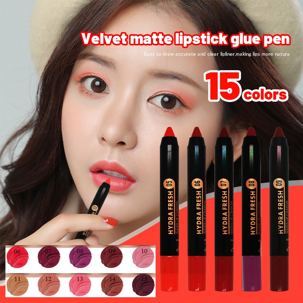 New Hot Style 15color Velvet Matte Lipstick Glue Pen Lip Balm Liner