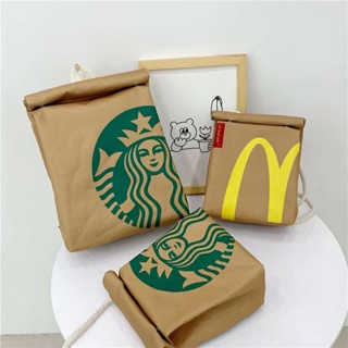 Starbucks White Mini Canvas Tote Bag 1PCS, Gift Card Holder 