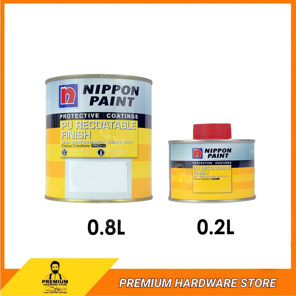 NIPPON PAINT PU Recoatable Finish Gloss 1L Interior Exterior Epoxy