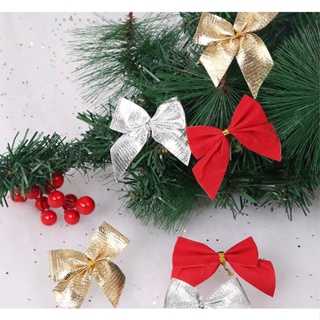 12pcs Decorative Red Bow For Gift Wrapping, Christmas Decoration, Tree  Hanging Ornament, Small Bow
