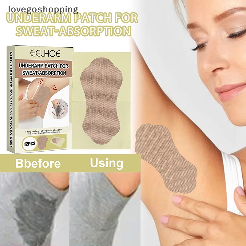 [lovego] 12Pcs Underarm Sweat Pads Armpit Sweat Patches For Women And Men Dress Shields For