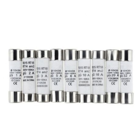 Ceramic fuse 10x38mm fuse 2A, 4A, 6A, 8A, 10A, 12A, 16A, 20A