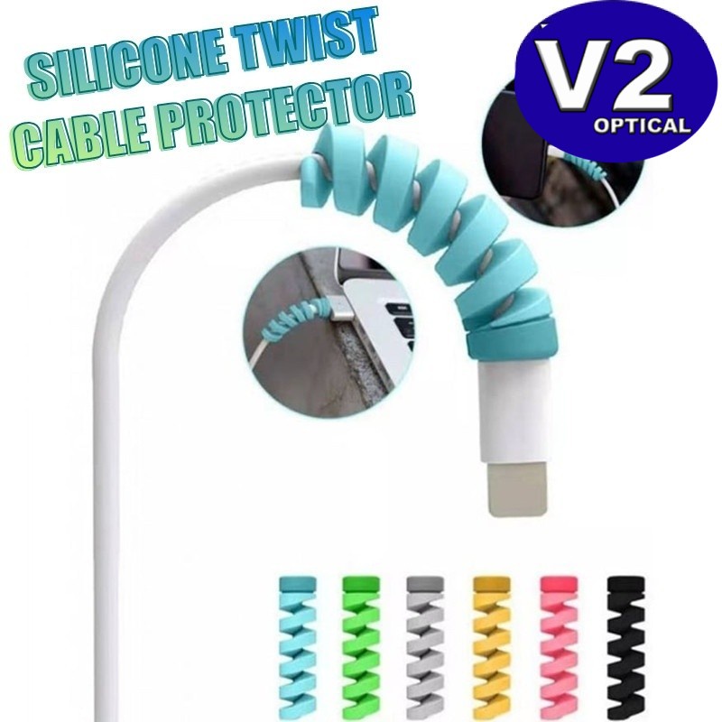 (1 PC) Universal Silicone Spiral USB Charge Cable Cord Protector Cable ...