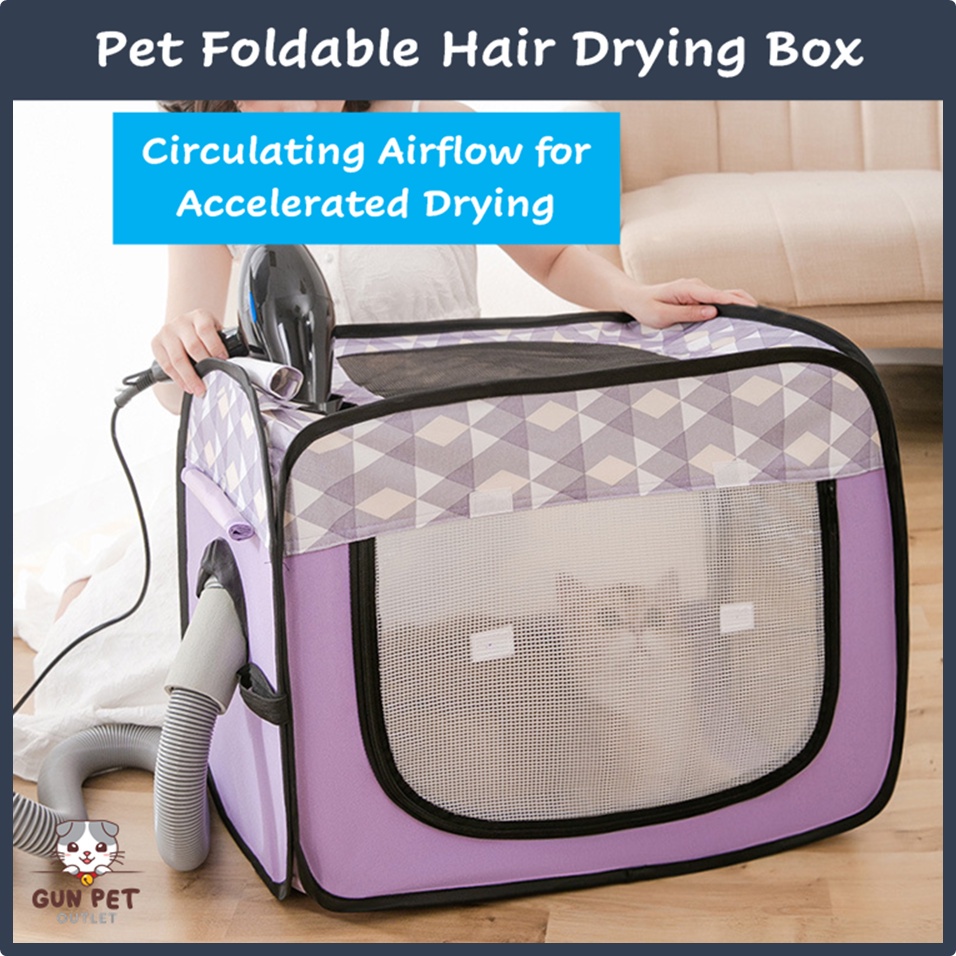 GUN PET Portable Pet Hair Drying Box Dryer Tent Dog Cat Bath Blowing