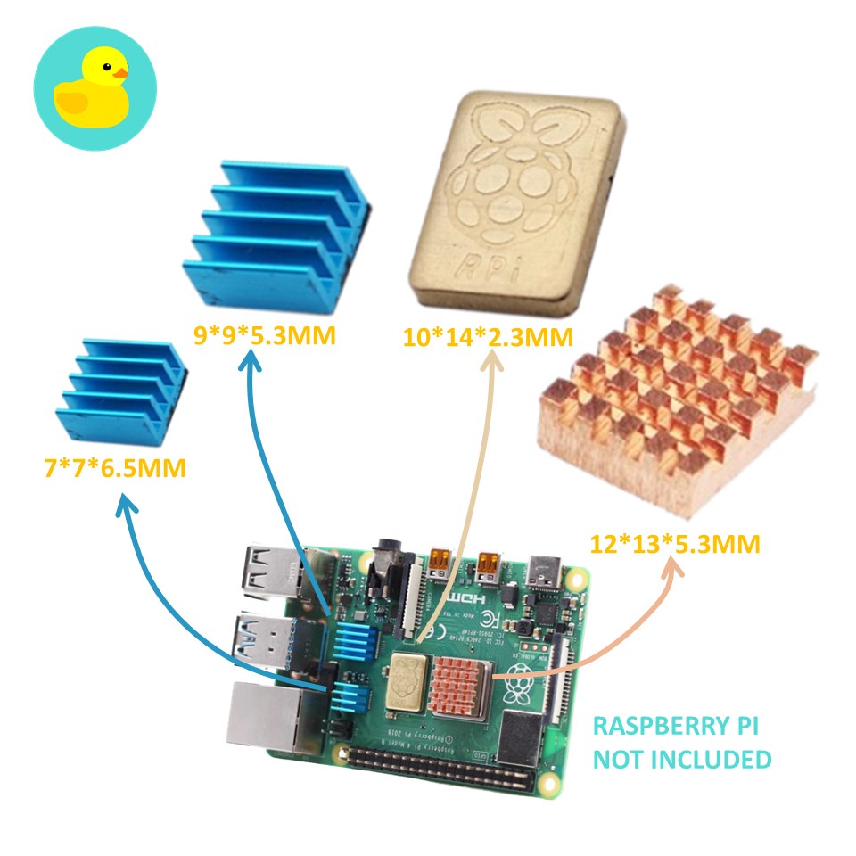 2 Aluminium & 2 Copper Heat Sink Set For Raspberry Pi | Shopee Malaysia
