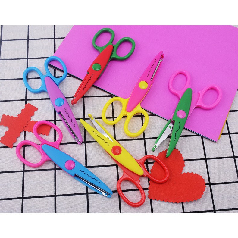 Pattern Scissors Photo Cardboard Pattern Safety Cut Cartoon Wave ...