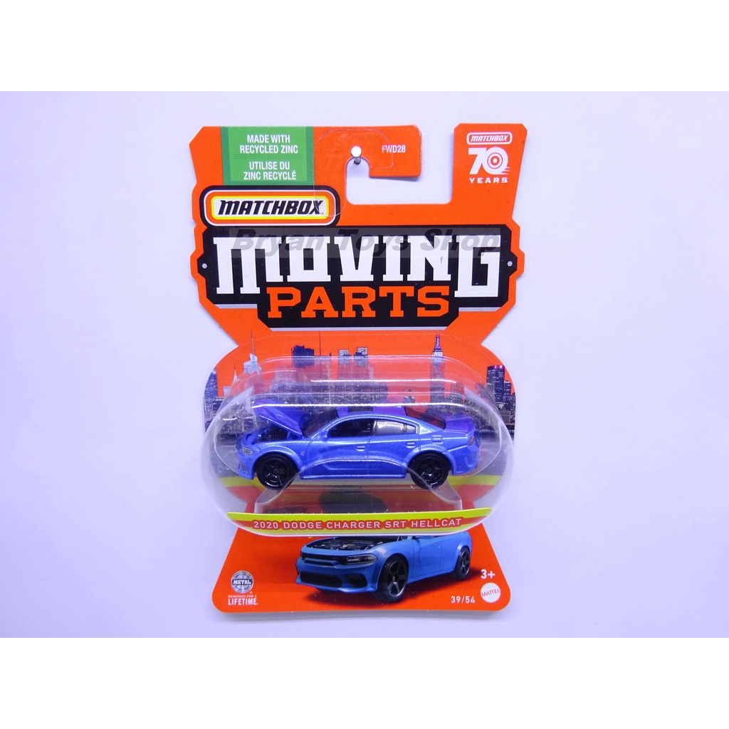 Matchbox 2020 Dodge Charger SRT Hellcat - Modellino Con Parti Mobili, Serie 39/54, 70° Anniversario