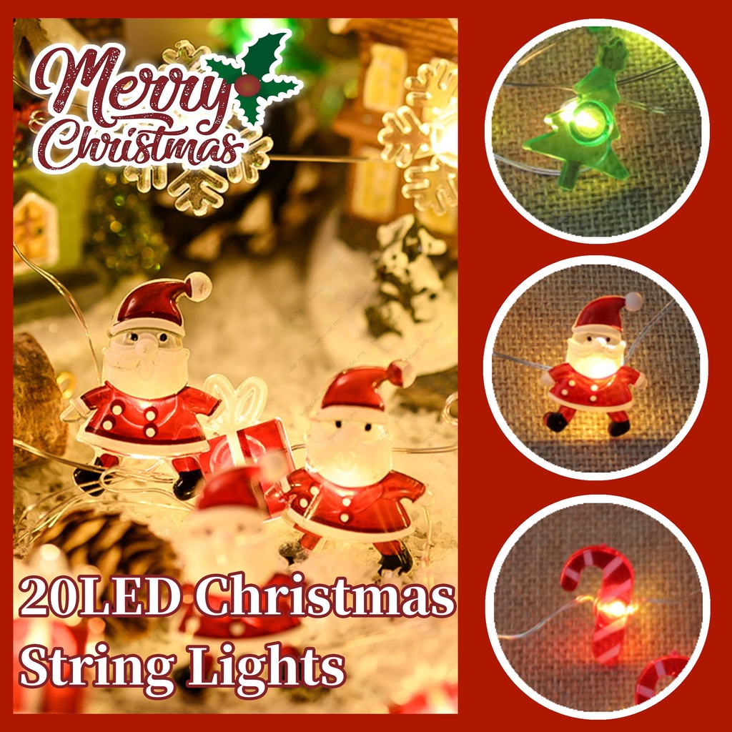 20LED Christmas Decorations LED Light String Santa Claus Snowman