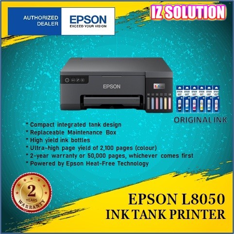 Epson EcoTank L8050 Ink Tank Photo Printer A4 ( PRINT ONLY ) | Shopee ...