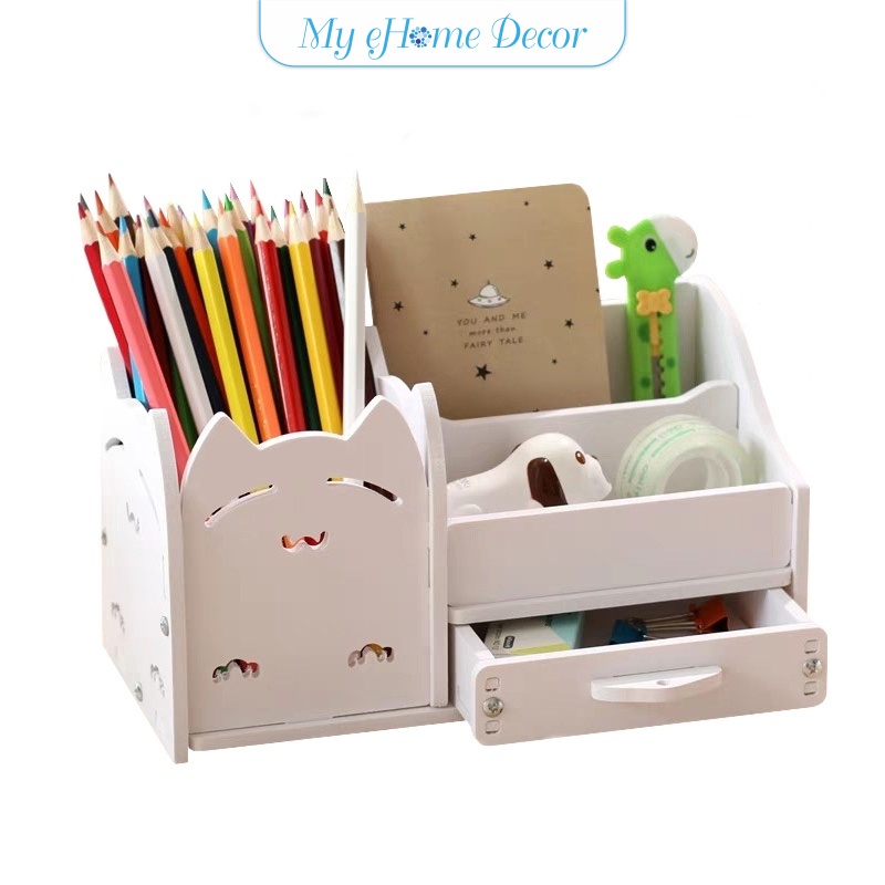 Multifunction creative student tabletop pen holder cute notebook ...