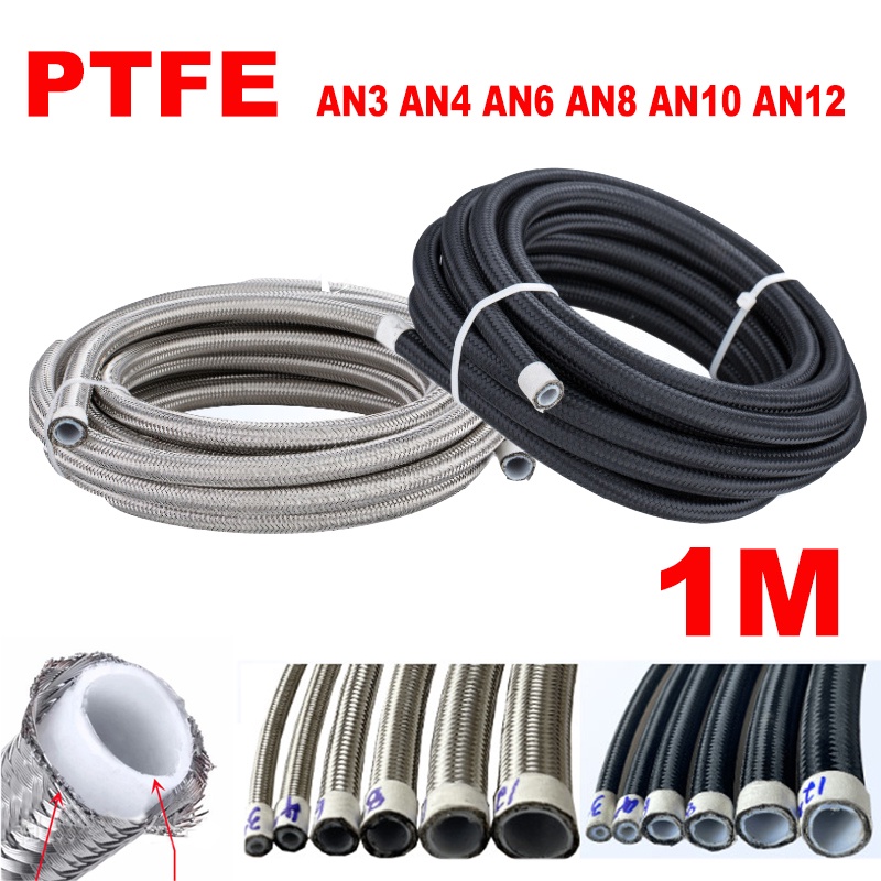 3FT/1M Universal Car Fuel Hose Oil Gas Cooler Line Pipe Tube PTFE ...