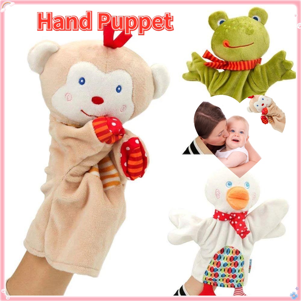 Hand Puppet Animal for Kid Doll Cute Soft Stuffed Toy Duck Monkey Frog