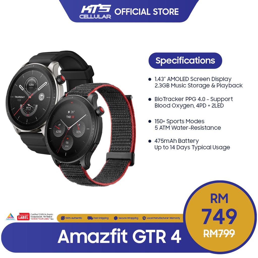 Amazfit GTR 4 Smartwatch Original 1 Year Warranty by Amazfit