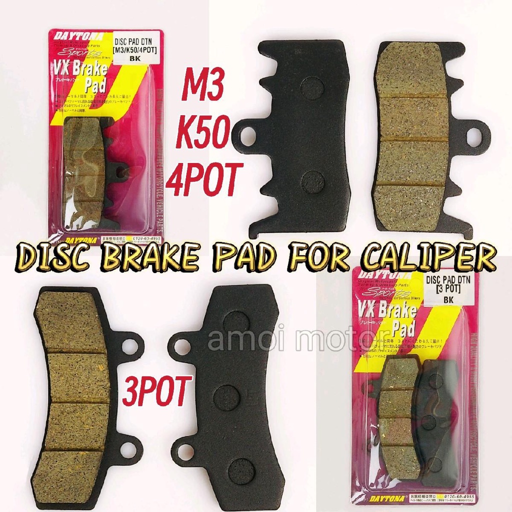 M3 K50 3POT 4POT CALIPER DISC PAD BRAKE PAD DAYTONA | Shopee Malaysia