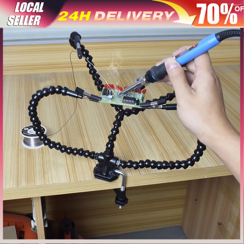3/4 Hands Flexible Arms Helping Hands Soldering Station Arms Solder