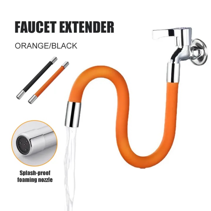 Flexible Pipe Silicone Faucet Extension Extender Rotating Water Tap Extension Pipe Kitchen Getah 2757