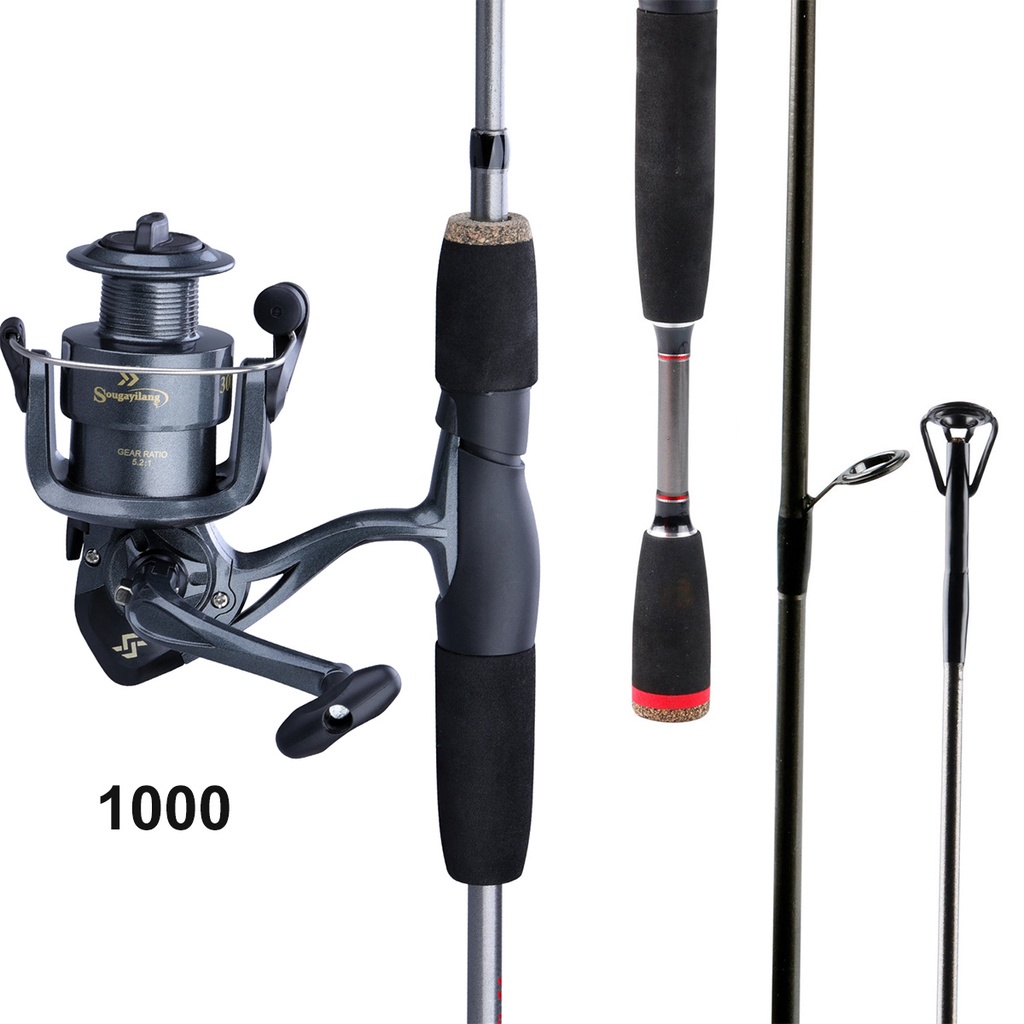 Fishing Rod Carbon Fiber Telescopic Fishing Rod Portable Spinning Rod and Spinning  Reels Multifunction Set 1.8m 2.1m 2.4m 2.7m 3.0m Fishing Pole and Reel  Fishing Rod Kit (Size : Black Metal Handle_3.