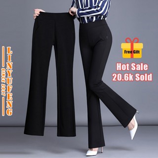 Bootcut Pants Women Plus Size Korean Style Flared Pants High Waist Trousers  Elasticlong Pants For Work Casual All Match Pants