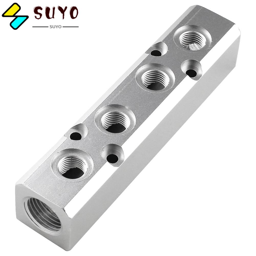 SUYO 4 Channel Air Exhaust Splitter, Ctype Aluminum High Flow Aluminum Exhaust Air Distributor