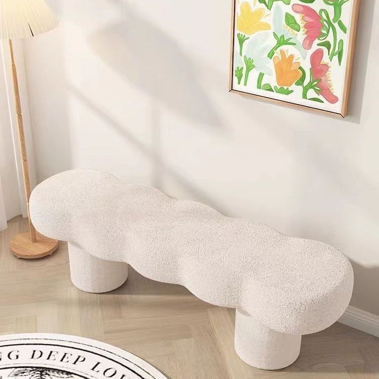 Long Stool Bench Ottoman Shoes Changing Stool Bedroom Bed End Lamb Wool ...